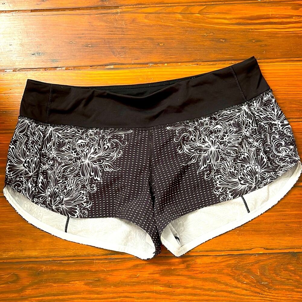 Lululemon Speed Up Short Infinity Alpine printed athletic athleisure shorts sz 8